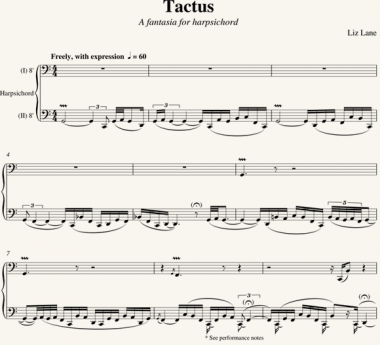 Liz Lane: Tactus - a Fantasia for Harpsichord (2010)